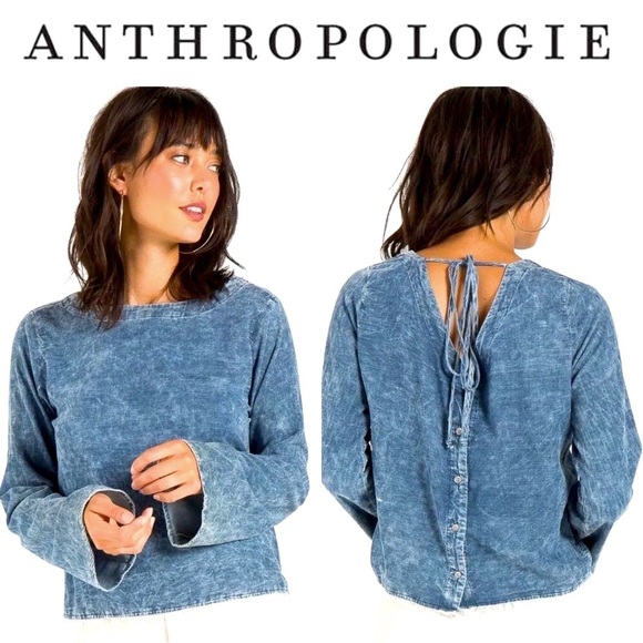 cloth & stone Tops - CLOTH & STONE FRAY HEM BUTTON BACK CORDUROY TOP M